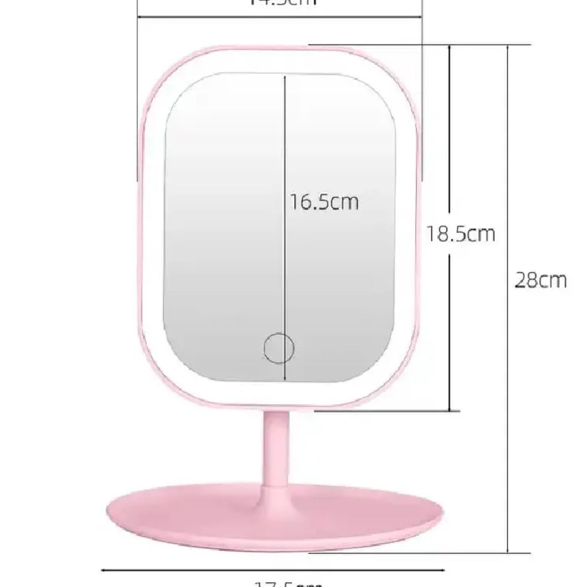 GENERICO - Espejo Led Tactil Cuadrado con Luz Regulable Color Rosa
