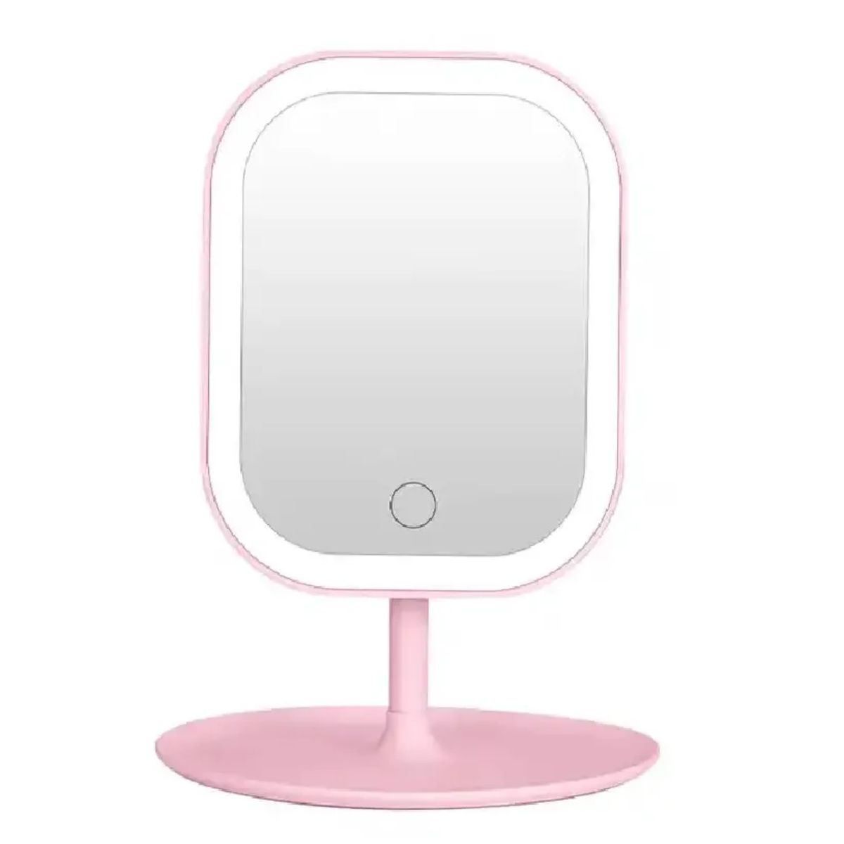 GENERICO - Espejo Led Tactil Cuadrado con Luz Regulable Color Rosa