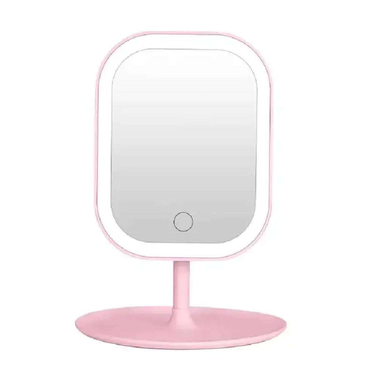 GENERICO - Espejo Led Tactil Cuadrado con Luz Regulable Color Rosa