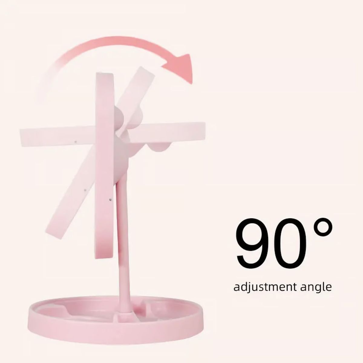 GENERICO - Espejo Led Tactil Cuadrado con Luz Regulable Color Rosa