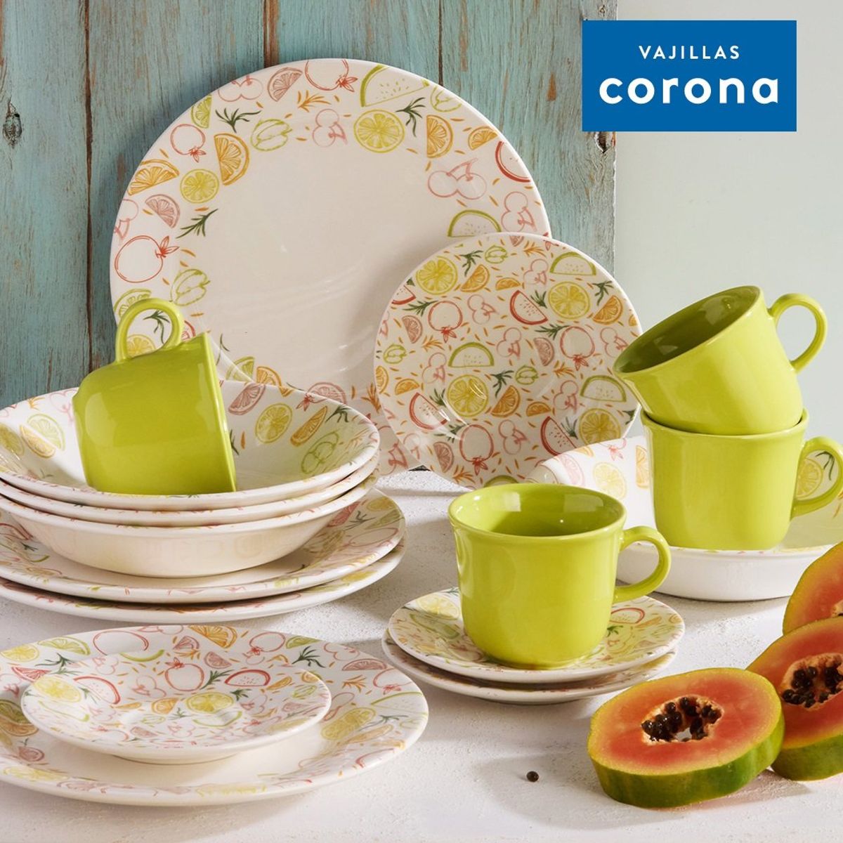 CORONA - Juego de Vajilla Nectar 16 Piezas Corona