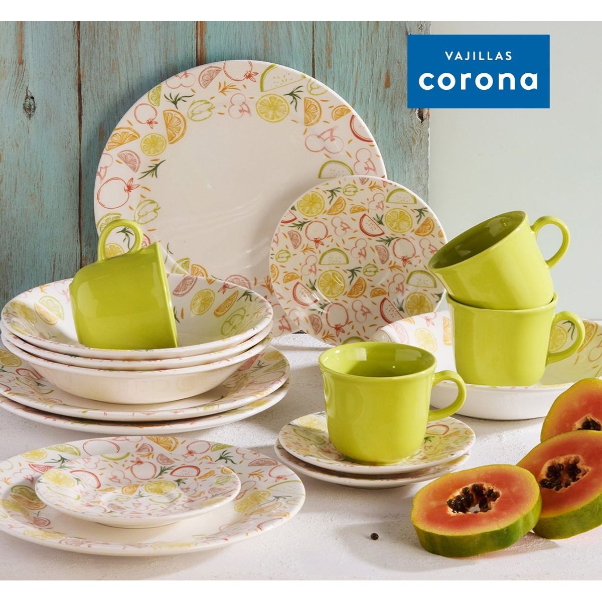 CORONA - Juego de Vajilla Nectar 16 Piezas Corona