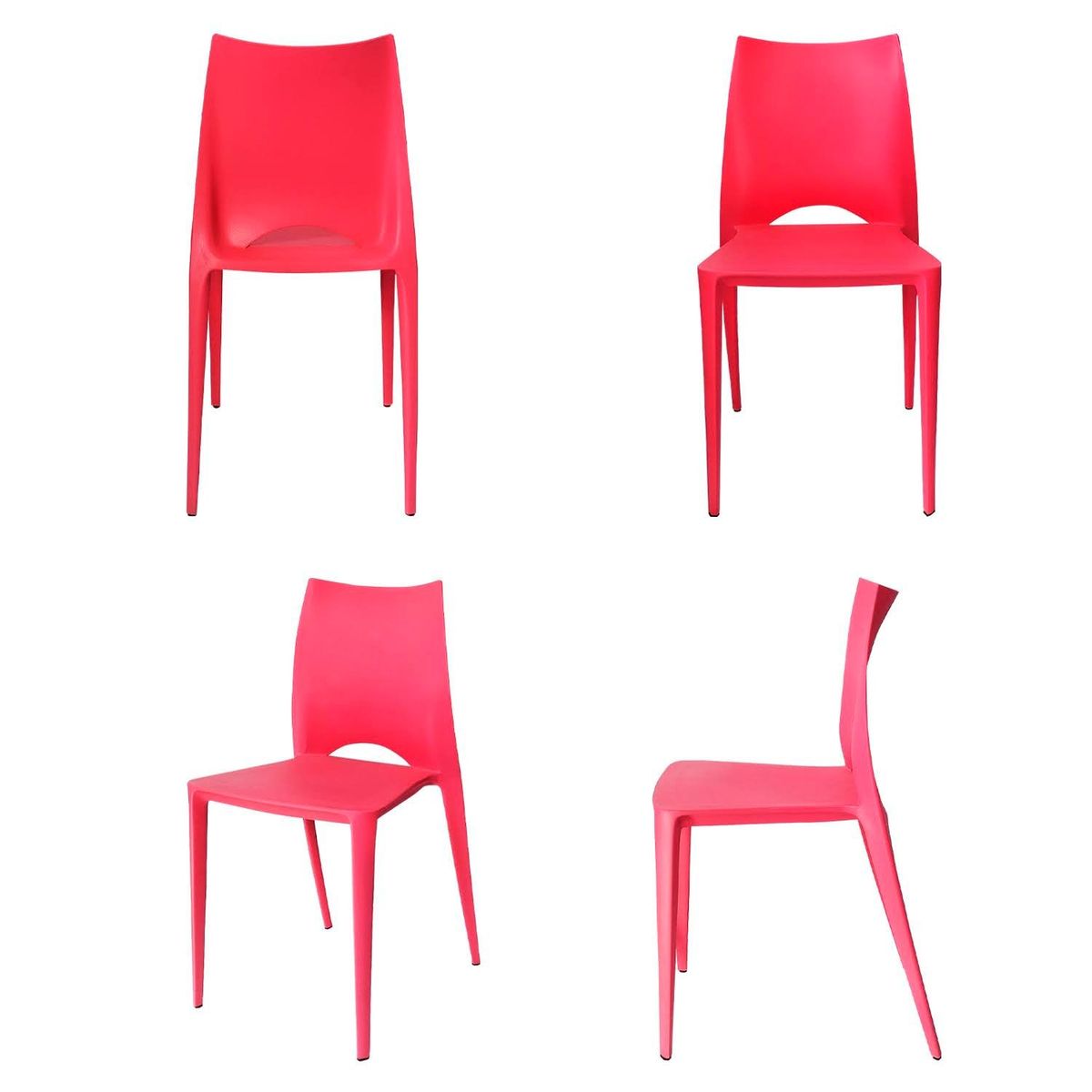 ARKIMUEBLES - Silla de polipropileno modelo Valerie cereza - set x 4 sillas