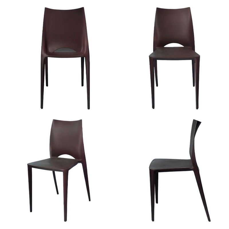 ARKIMUEBLES - Silla de polipropileno modelo Valerie chocolate - set x 4 sillas