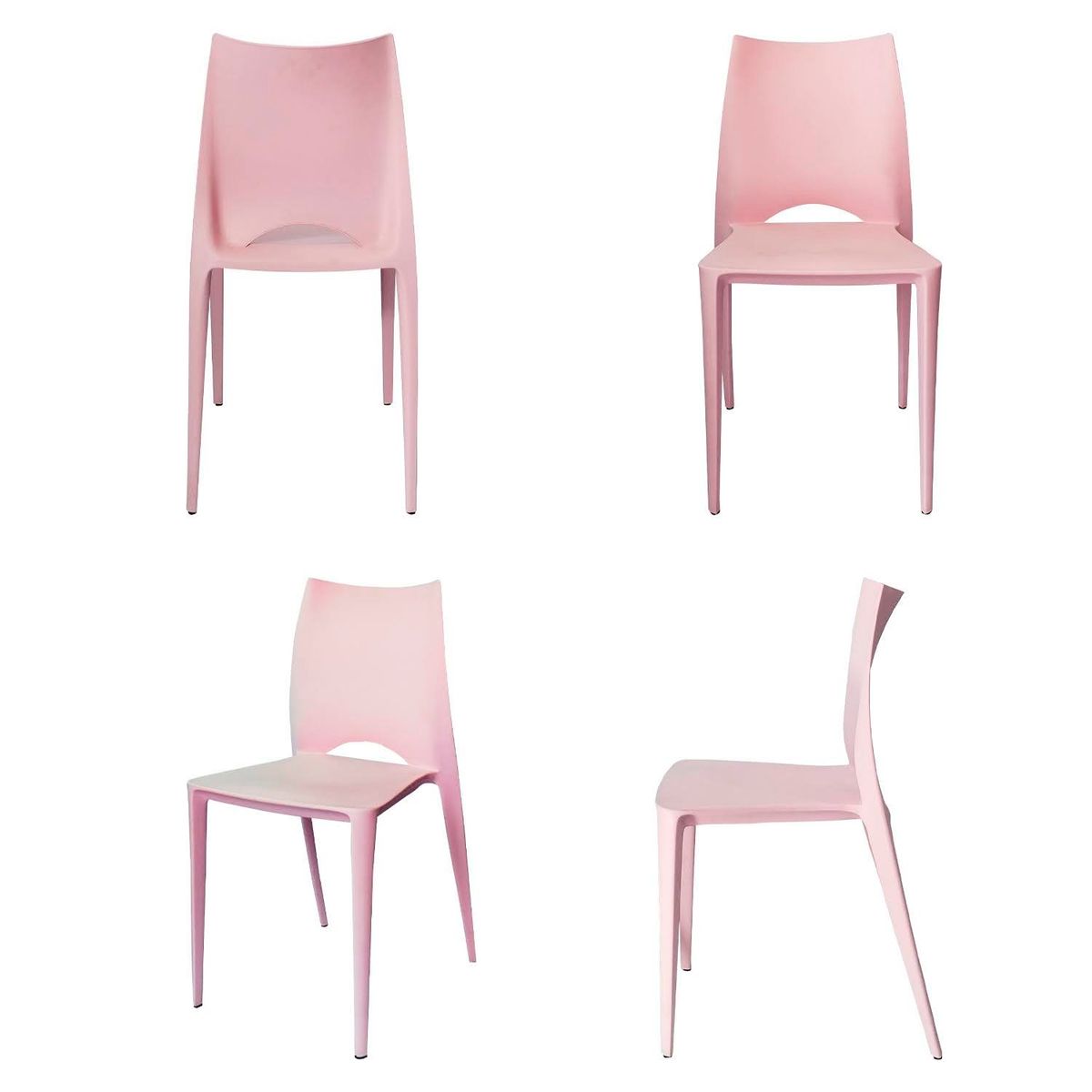 ARKIMUEBLES - Silla de polipropileno modelo Valerie rosado - set x 4 sillas