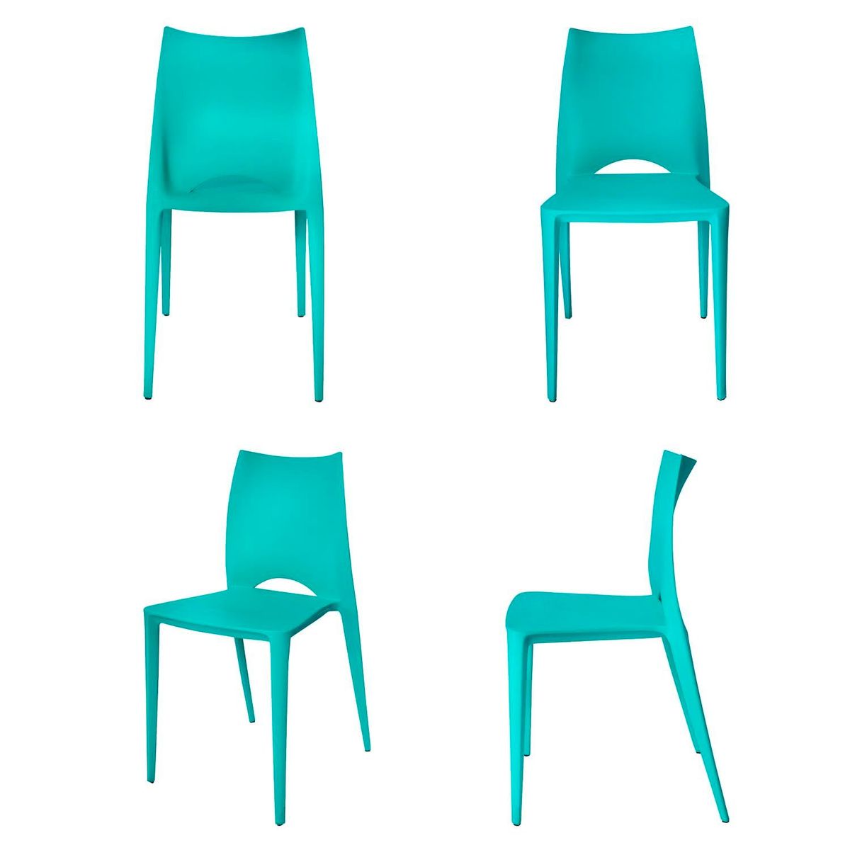 ARKIMUEBLES - Silla de polipropileno modelo Valerie turquesa - set x 4 sillas