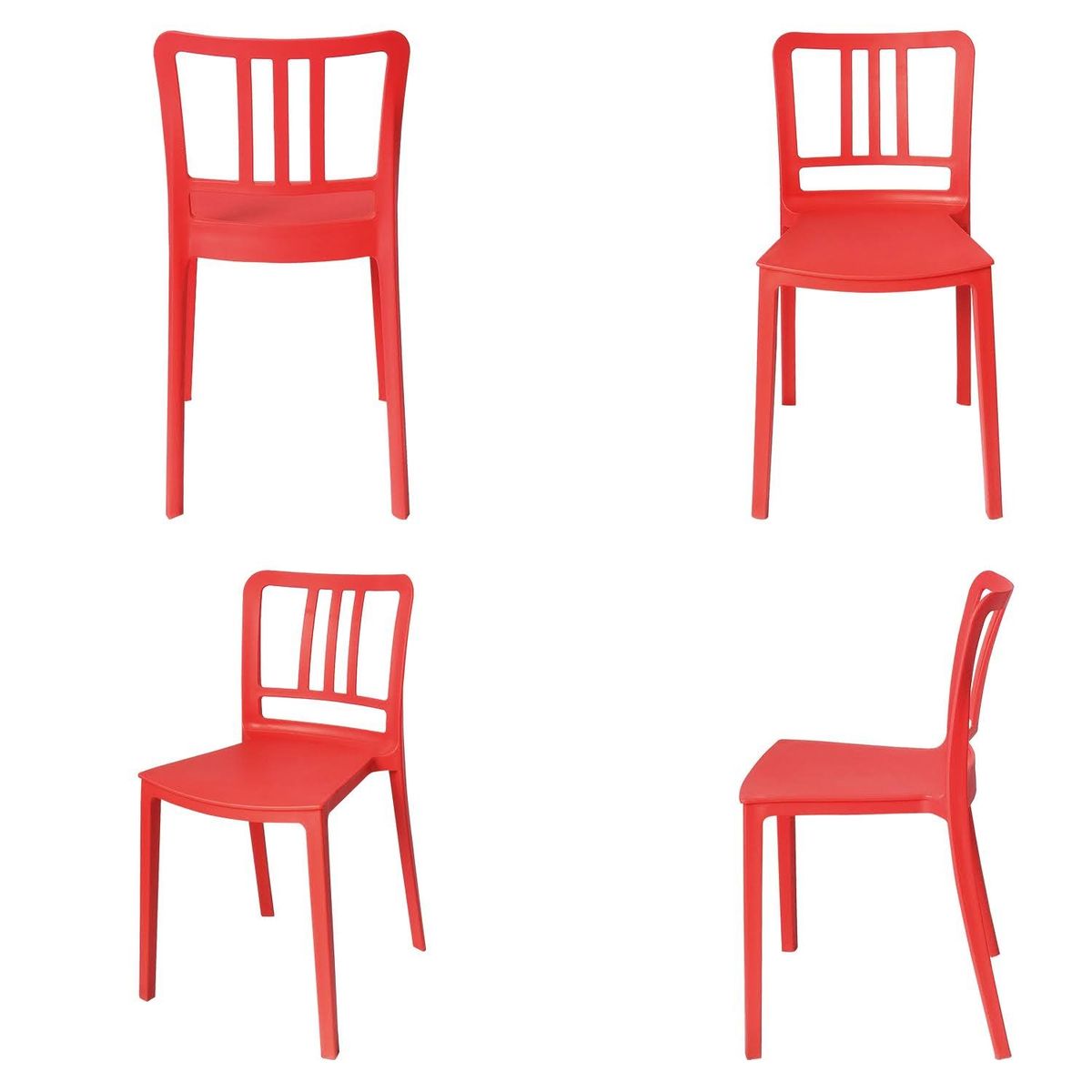 ARKIMUEBLES - Silla de polipropileno modelo Charlotte rojo - set x 4 sillas