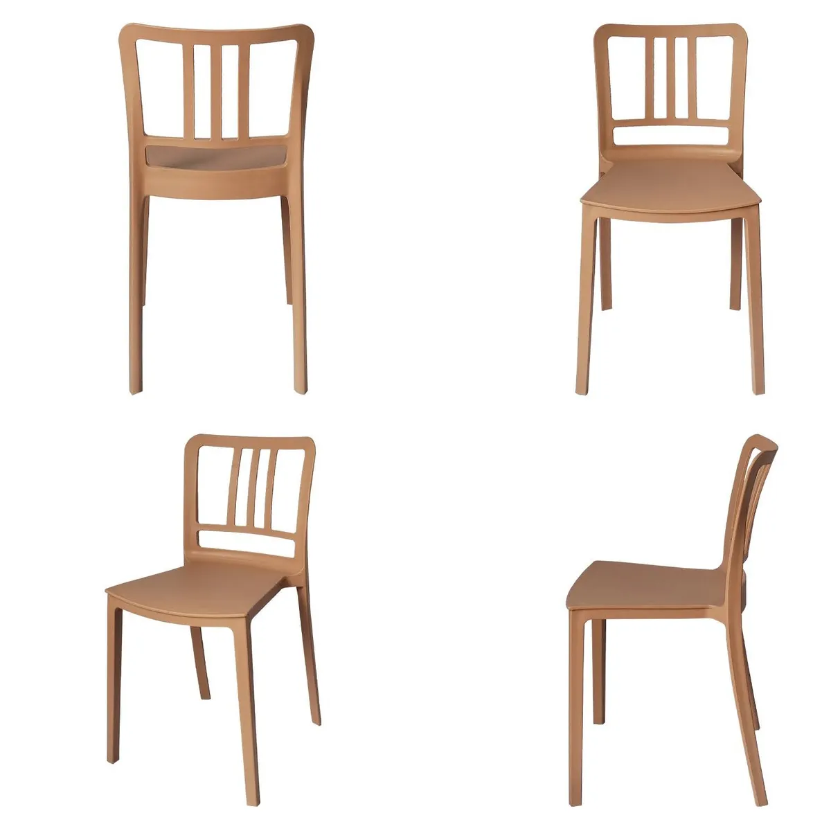 ARKIMUEBLES - Silla de polipropileno modelo Charlotte mocca - set x 4 sillas