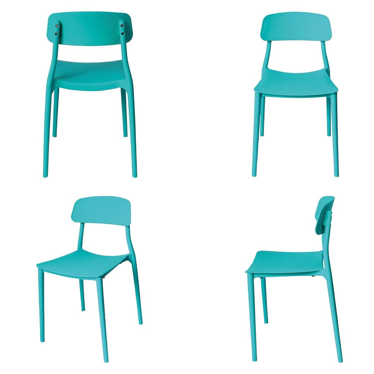 ARKIMUEBLES - Silla de polipropileno modelo Alisson turquesa - set x 4 sillas
