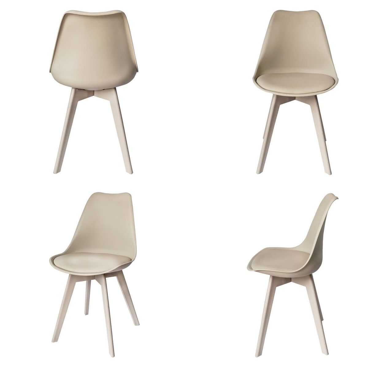 ARKIMUEBLES - Silla de polipropileno modelo Alexa arena - set x 4 sillas