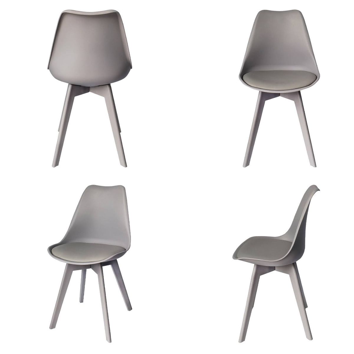 ARKIMUEBLES - Silla de polipropileno modelo Alexa gris - set x 4 sillas