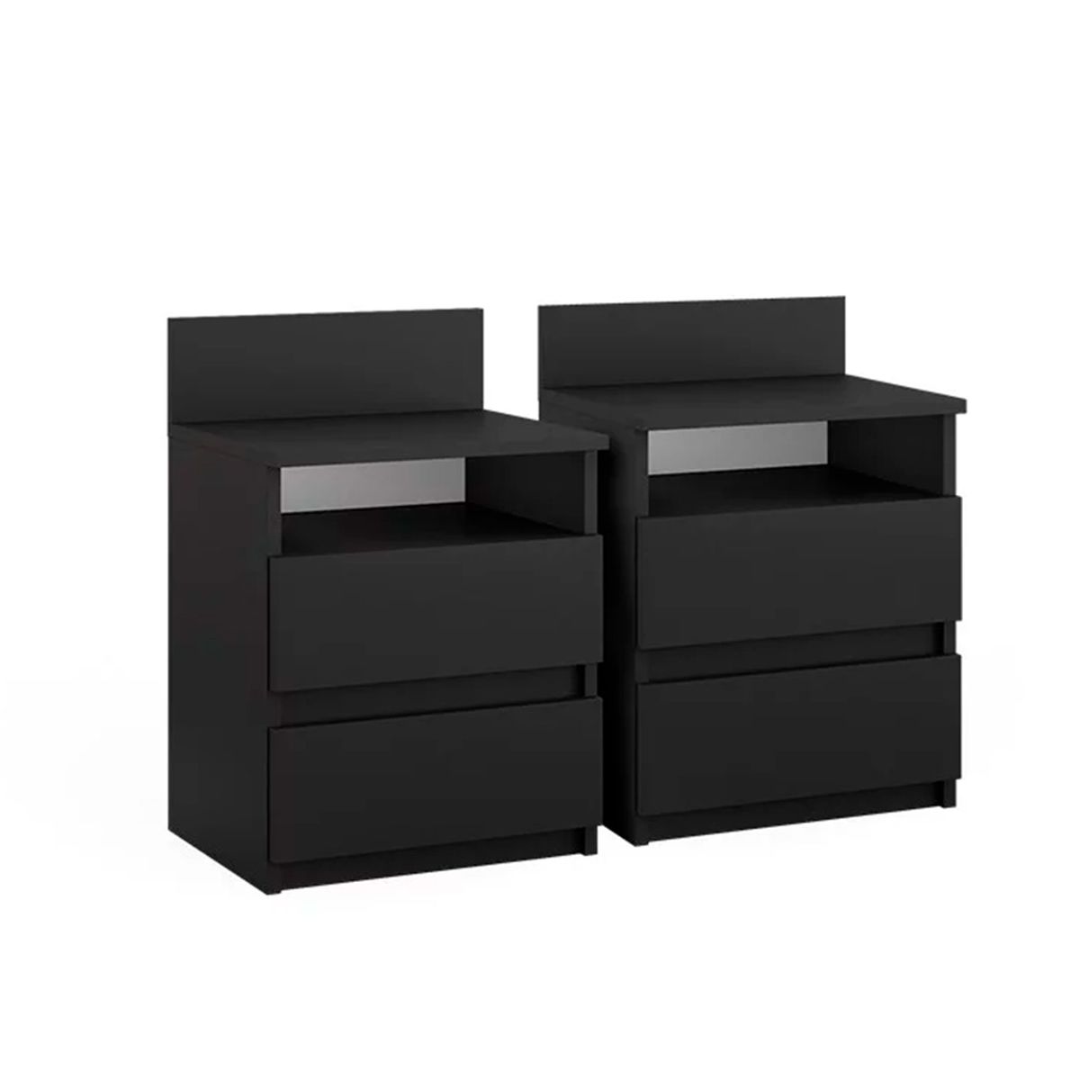 GENERICO - Velador Mesa De Noche Cark Negro 2 Unid. - Gaudi