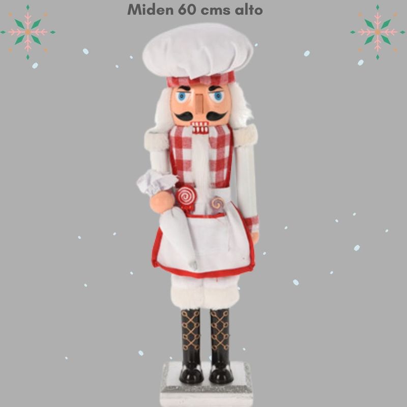 GENERICO - Cascanueces Navidad en PVC Modelo Pastelero I - Mide 60 cm