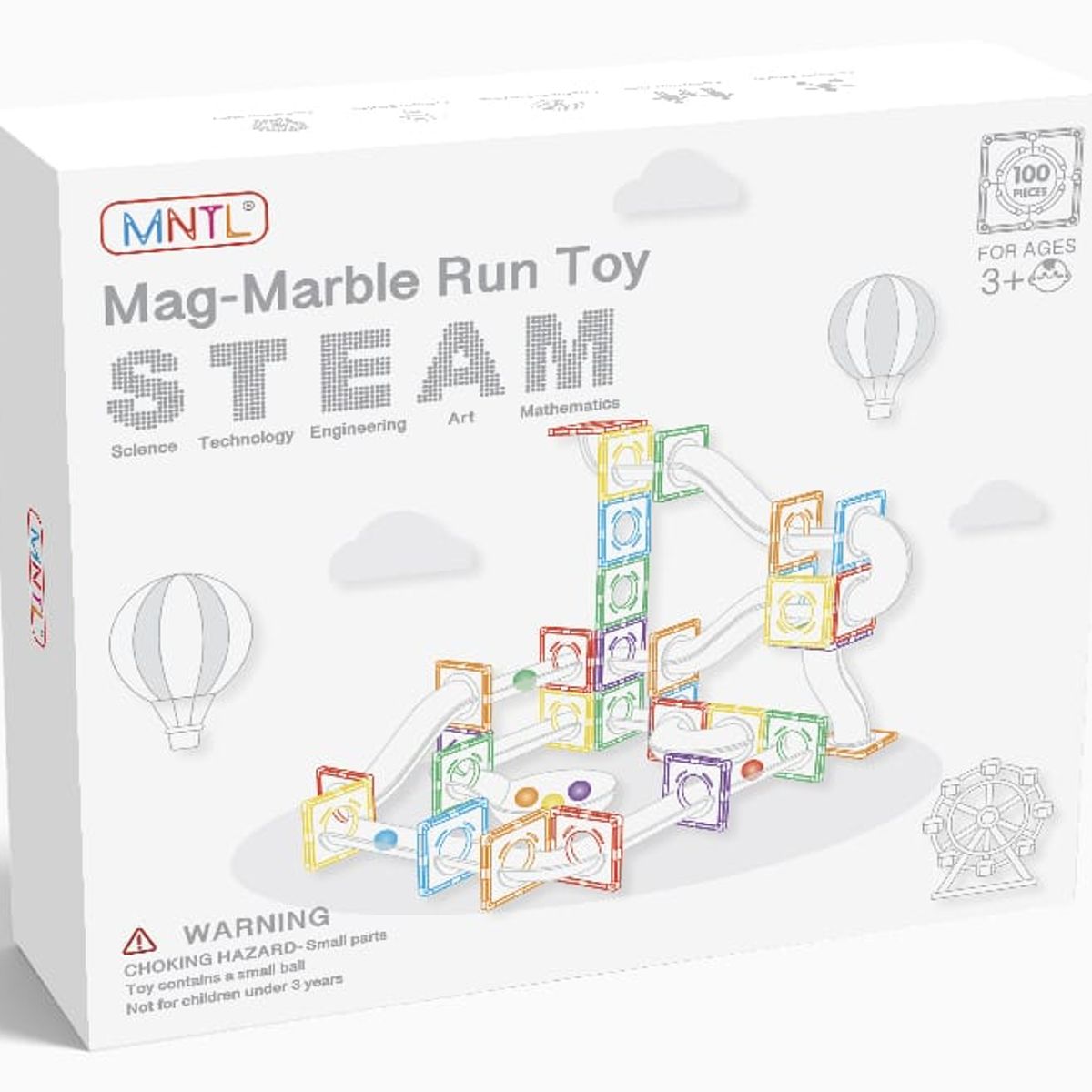 GENERICO - BLOQUES MAGNETICOS MNTL 100 PIEZAS SERIE MAG-MARBLE RUN TOY