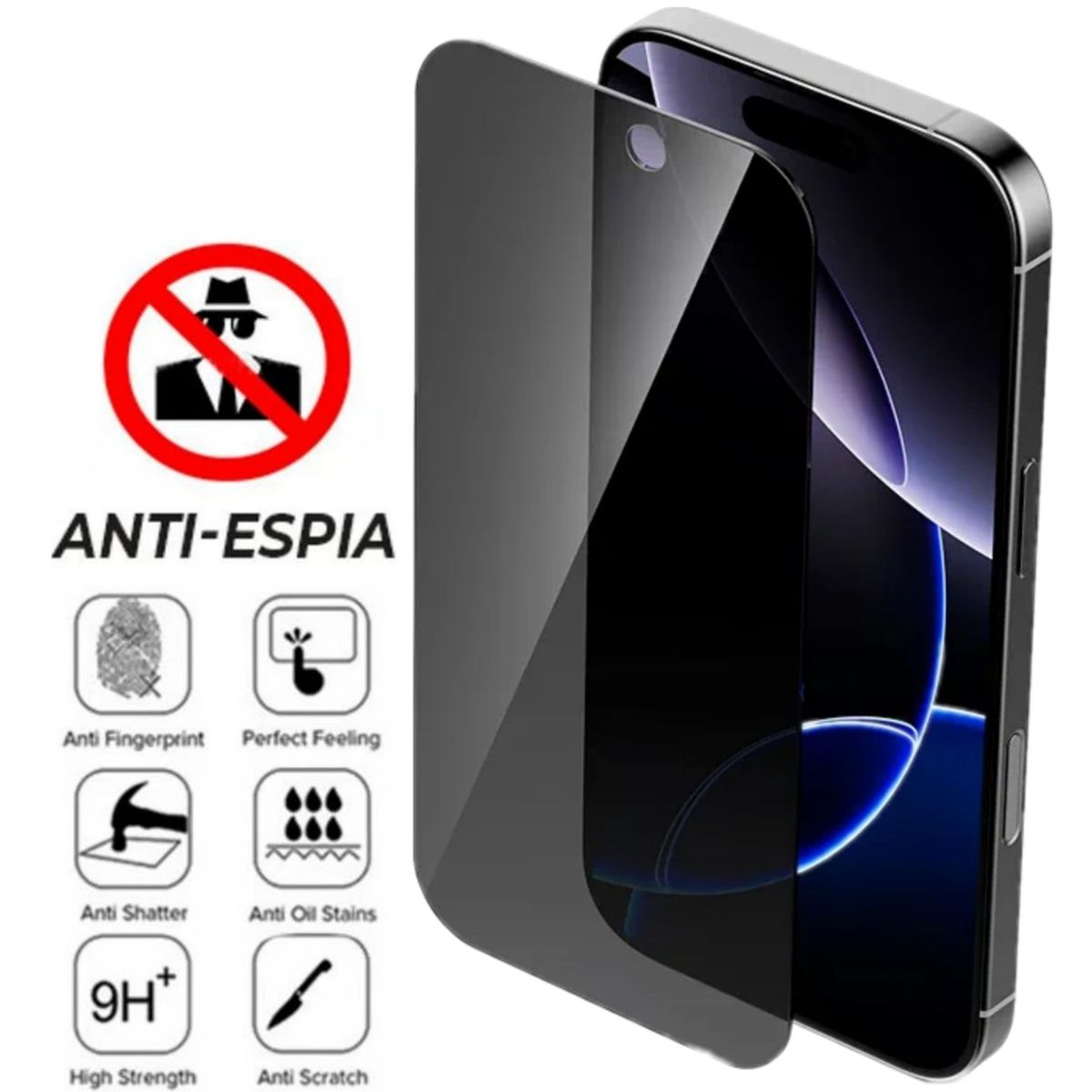 GENERICO - Mica Anti Espía Para iPhone 16 Pro Vidrio Protector de Pantalla