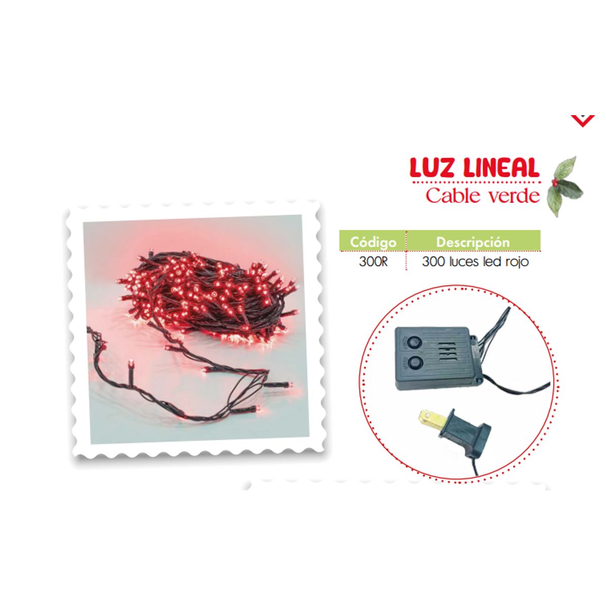 GENERICO - Luces para Árbol 100 Led rojo lineal  musical