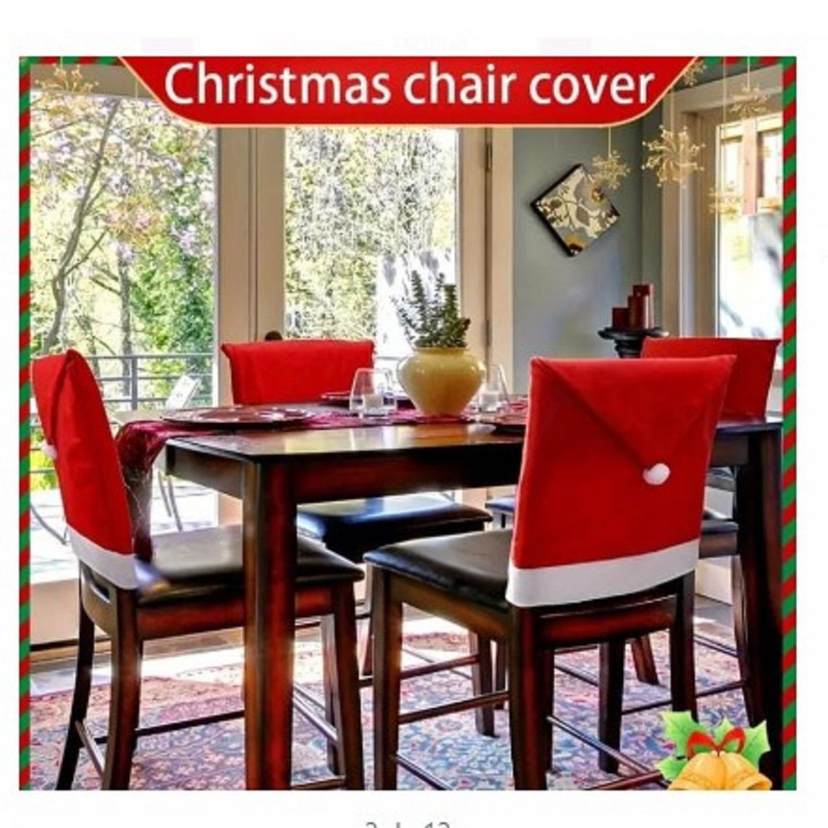 GENERICO - Fundas para sillas de comedor de Navidad elegante A1