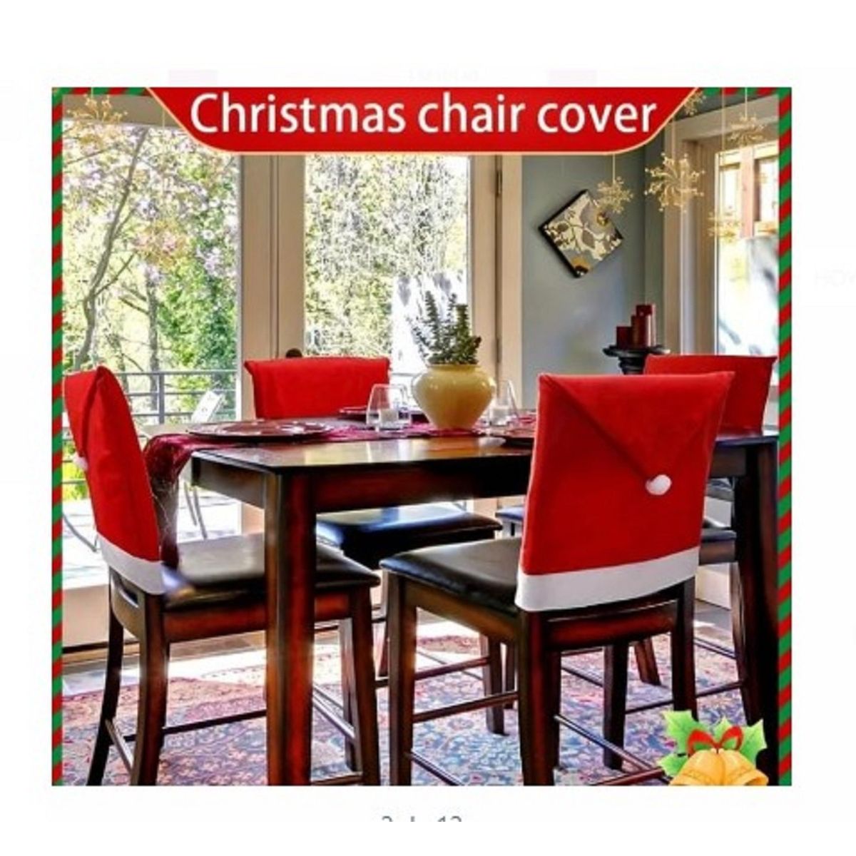 GENERICO - Fundas para sillas de comedor de Navidad elegante A1