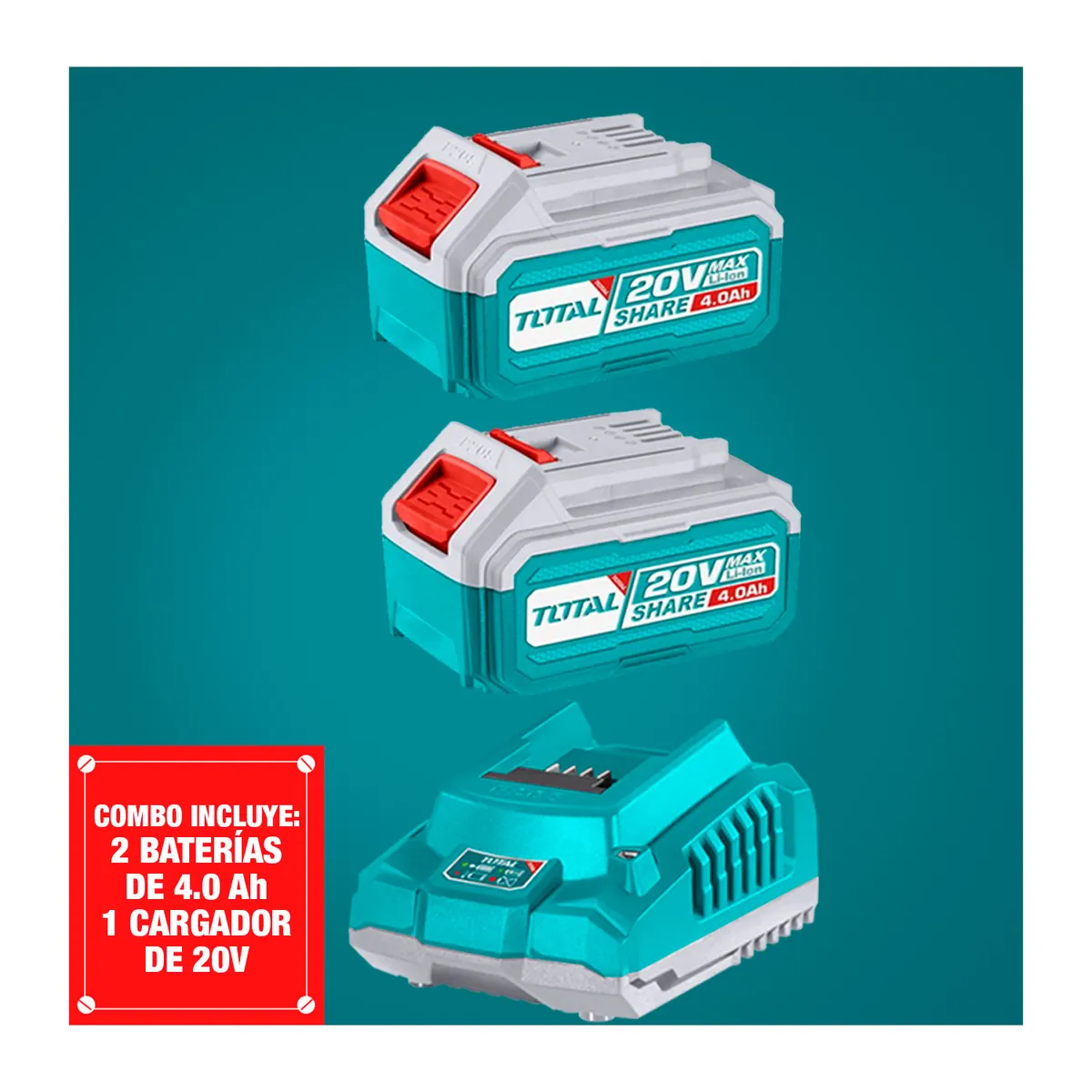 TOTAL TOOLS - LLAVE IMPACTO 20V BRUSHLESS + JUEGO DADOS 32PZ+ADAPTADOR ½