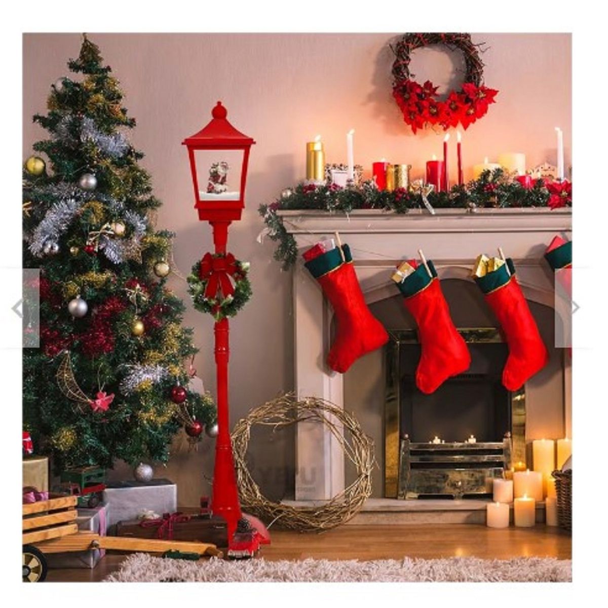 GENERICO - FAROL DE NAVIDAD CON EFECTO NIEVE 1.84 DE CALIDAD MUSICAL