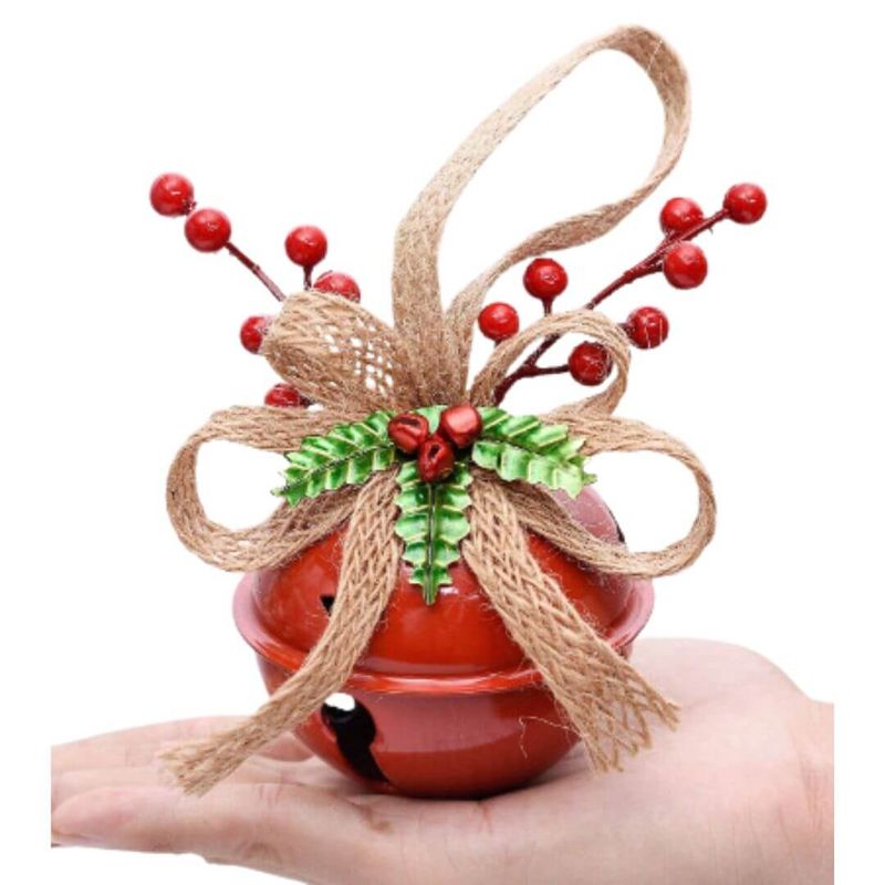 GENERICO - Cascabeles Navidad Rojos Arbol Adornos - Miden 7.5 cms