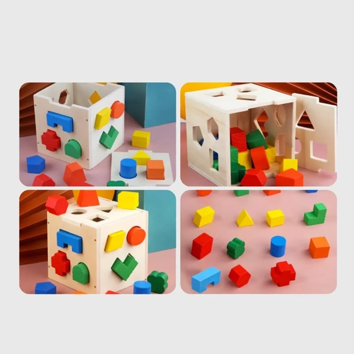 GENERICO - Cubo Didáctico Montessori Encaje de Formas