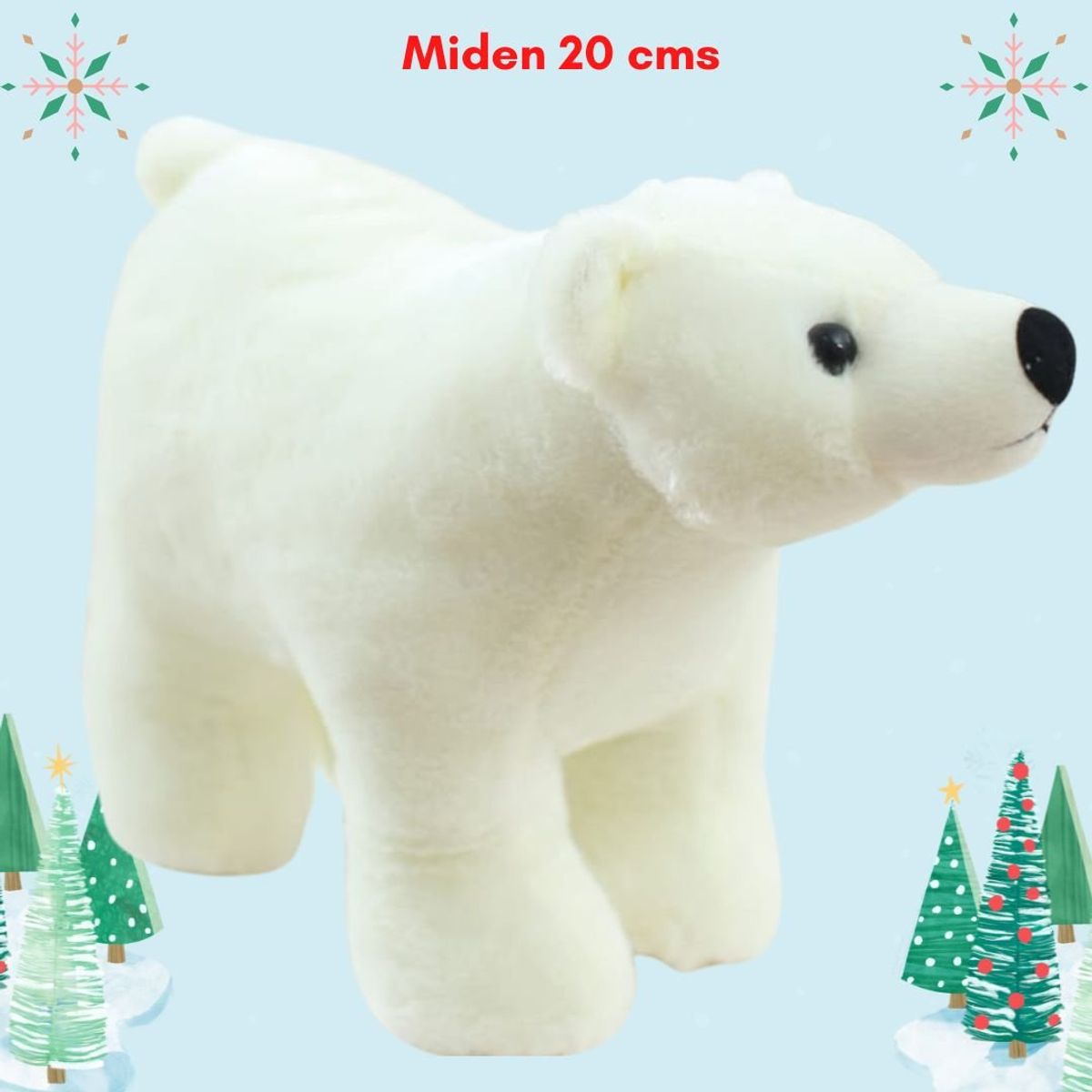 GENERICO - Peluche Oso Polar Navidad Importados - Miden 20 cms