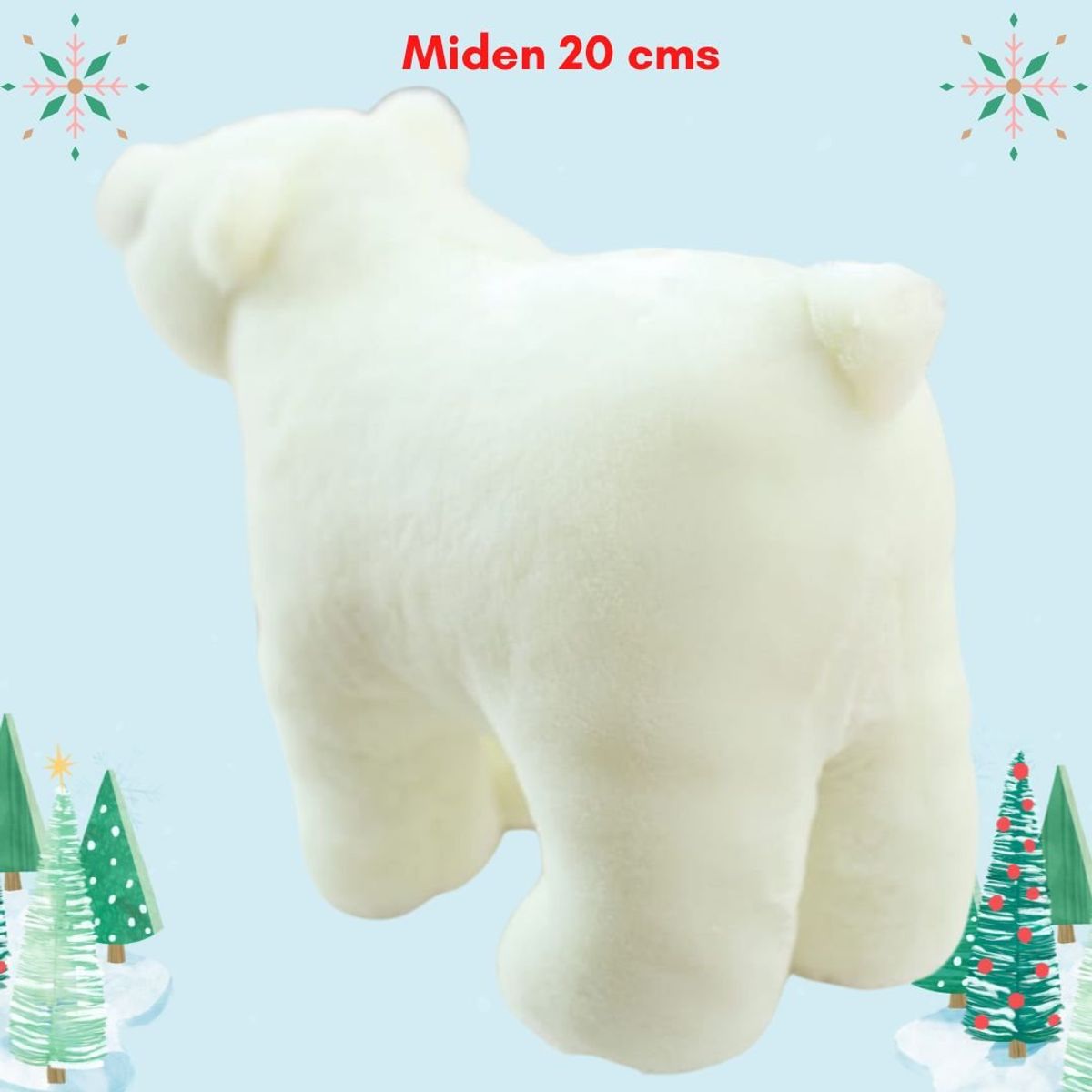 GENERICO - Peluche Oso Polar Navidad Importados - Miden 20 cms