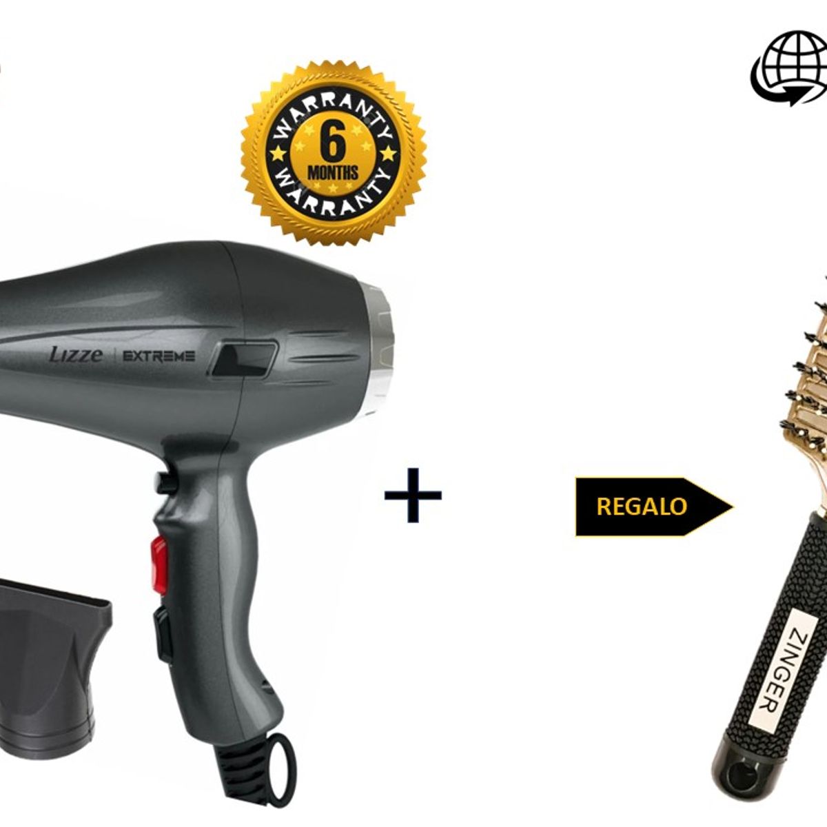 LIZZE - LIZZE PACK SECADORA EXTREME 2400 W + REGALO CEPILLO ESQUELETO DORADO