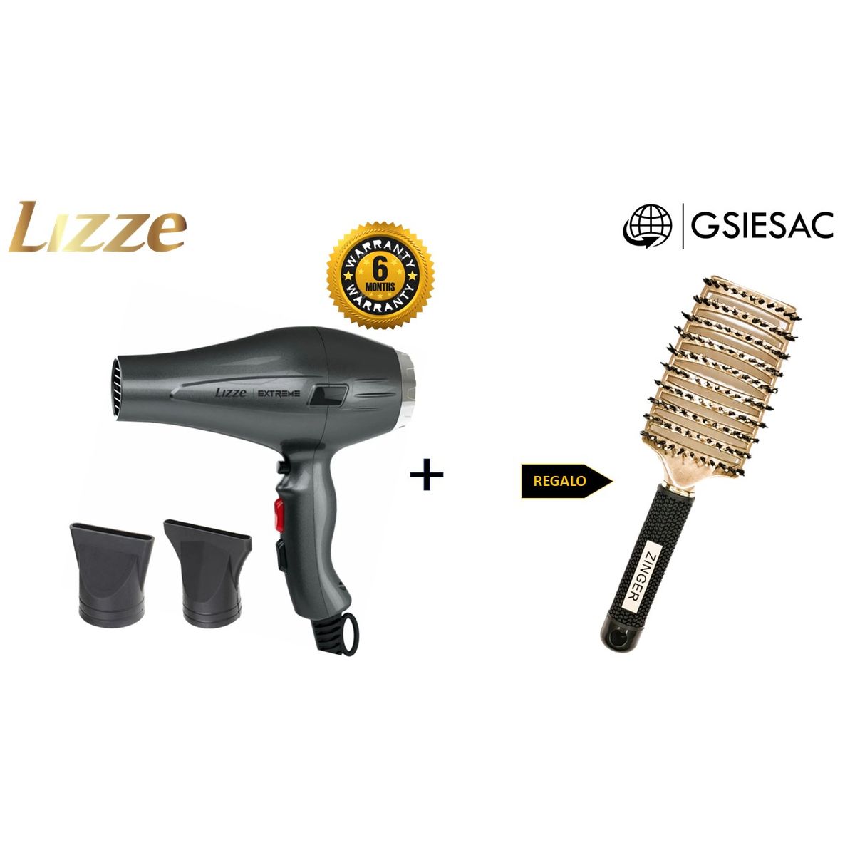 LIZZE - LIZZE PACK SECADORA EXTREME 2400 W + REGALO CEPILLO ESQUELETO DORADO