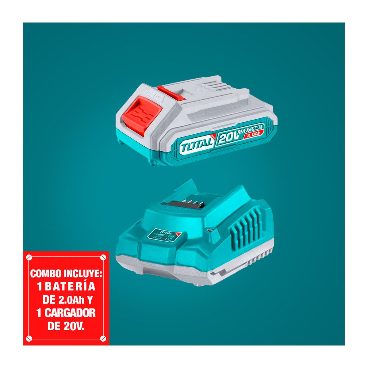 TOTAL TOOLS - LIJADORA ORBITAL 20V INALÁMBRICA MADERA +9PZAS LLAVES TIPO L