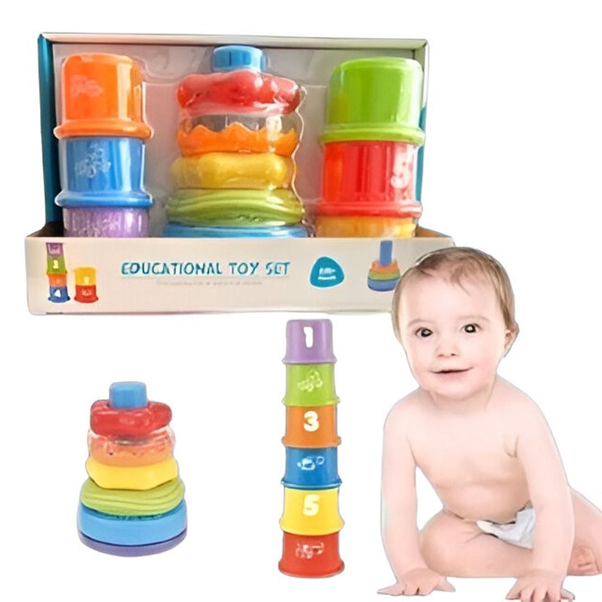 GENERICO - JUGUETES PACK AROS CON VASOS APILABLES