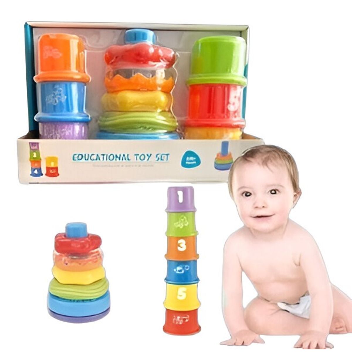 GENERICO - JUGUETES PACK AROS CON VASOS APILABLES