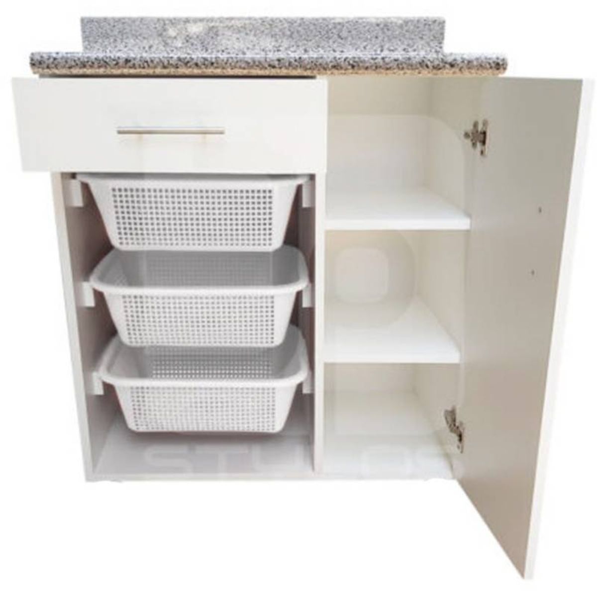 GENERICO - Verdulero De Melamine 3 Pisos Blanco