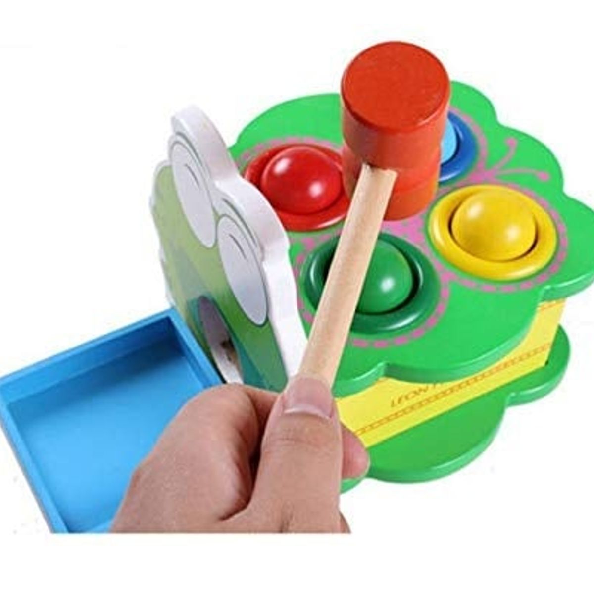 GENERICO - Banco de Madera para Golpear con Martillo en Forma de Rana