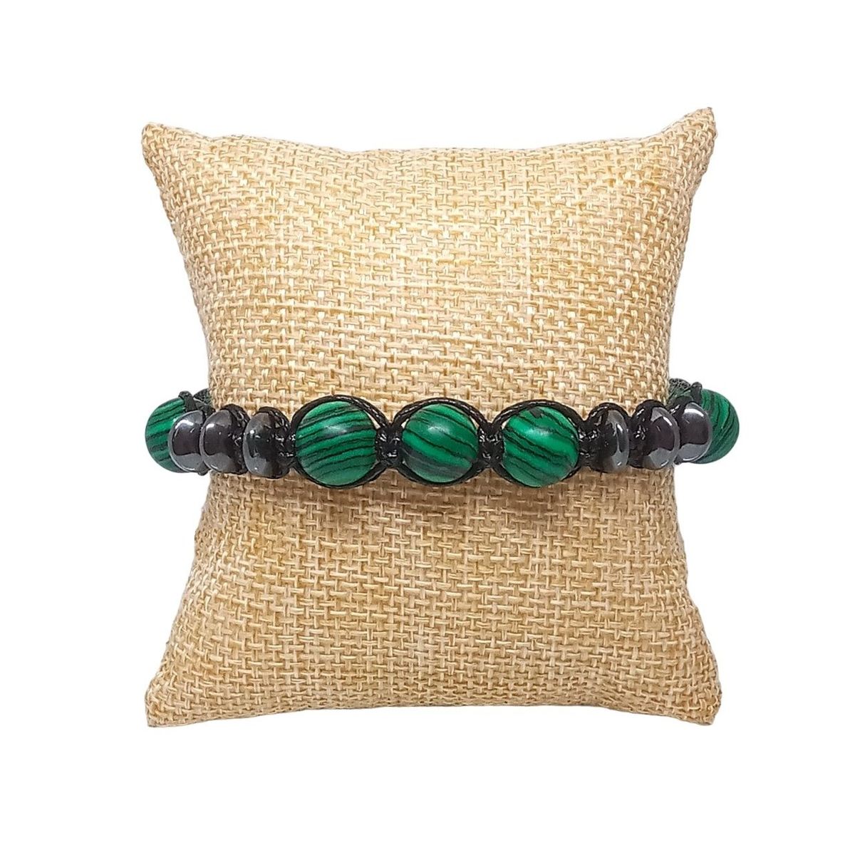 LUCYANA JOYAS Y ACCESORIOS - Pulsera para Hombre con Cuarzo Malaquita y Hematita - Joyas Lucyana