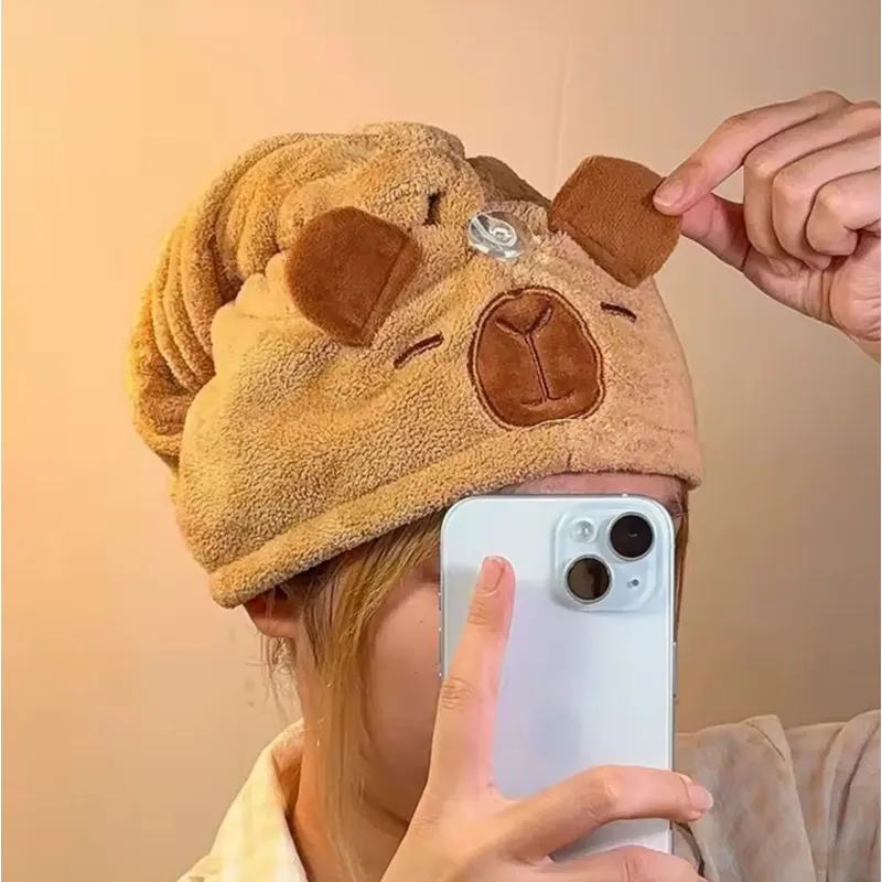 GENERICO - TOALLA PARA CABELLO DISEÑO CAPIBARA