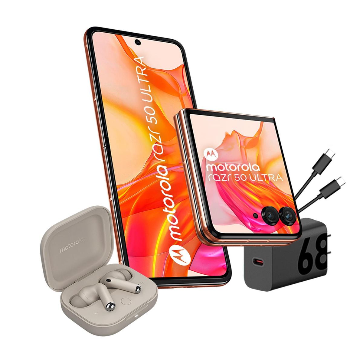 MOTOROLA - Moto Razr 50 Ultra 12+512 Naranja + Moto Buds