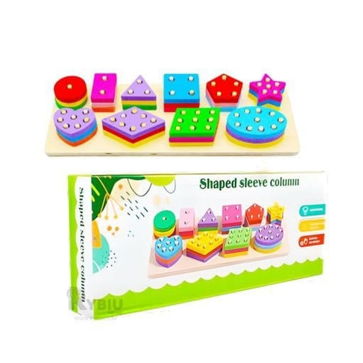 GENERICO - Didáctico de Apilamiento Geométrico 10 Torres de Madera