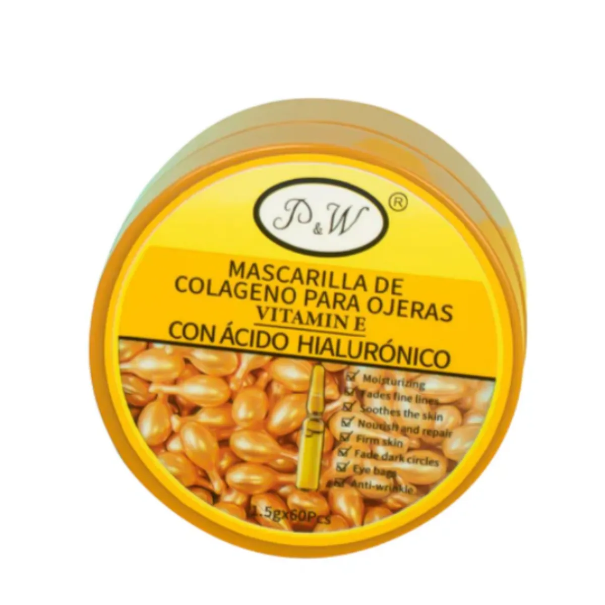 GENERICO - Mascarilla de Colàgeno para Ojeras Vitamina E con ácido hialurónico en  pote