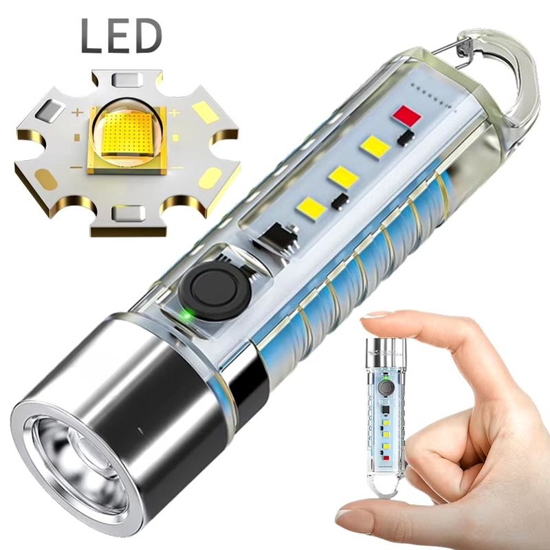 GENERICO - Linterna LED Recargable Portátil Multifuncional Compacta Potente