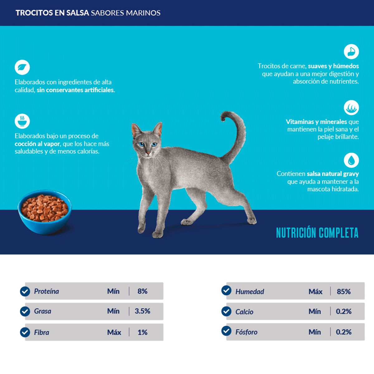 RICOCAT - Pack x5 Comida Húmeda para Gato Ricocat Marinos 85gr