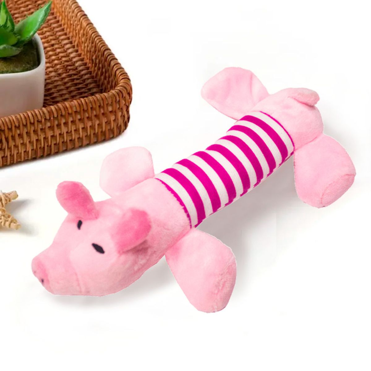 MARCA - Juguete Peluche Cerdito con Sonido para Perro o Gato
