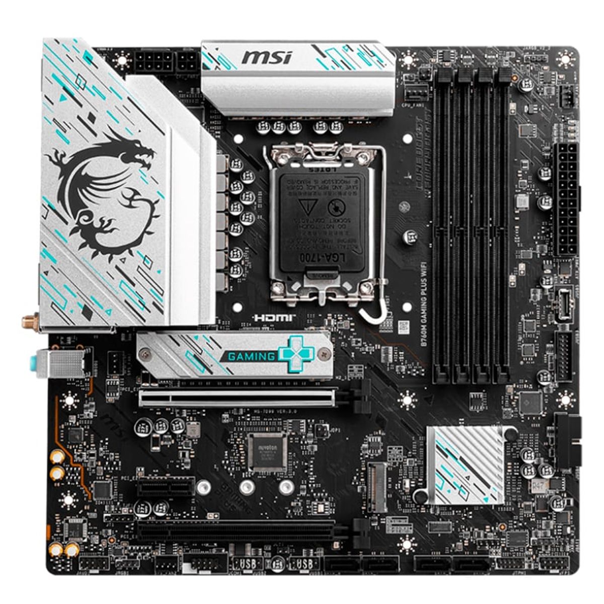 MSI - Motherboard MSI B760M GAMING PLUS WIFI B760 LGA1700 HDMI DP mATX