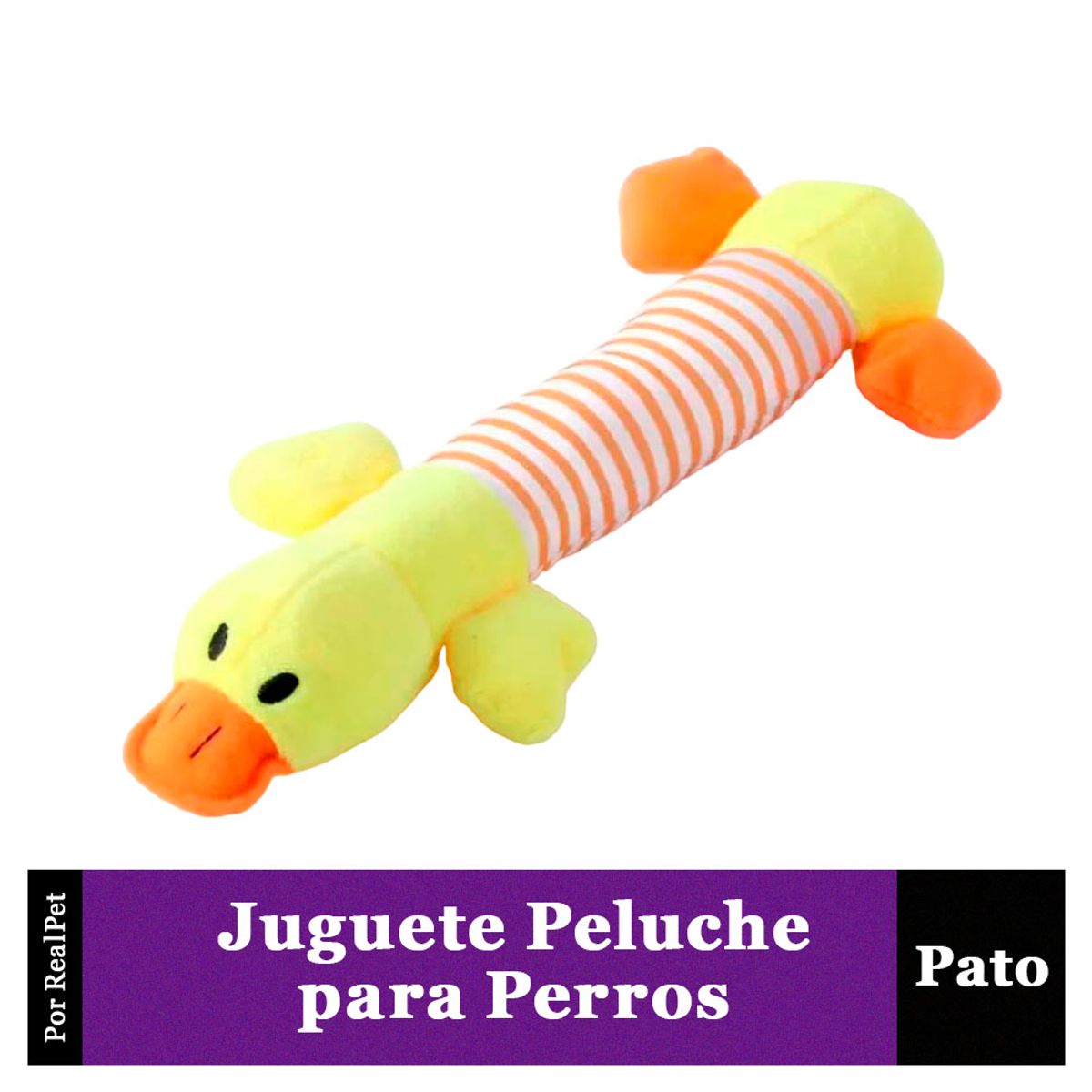 MARCA - Juguete Peluche Pato con Sonido para Perro o Gato