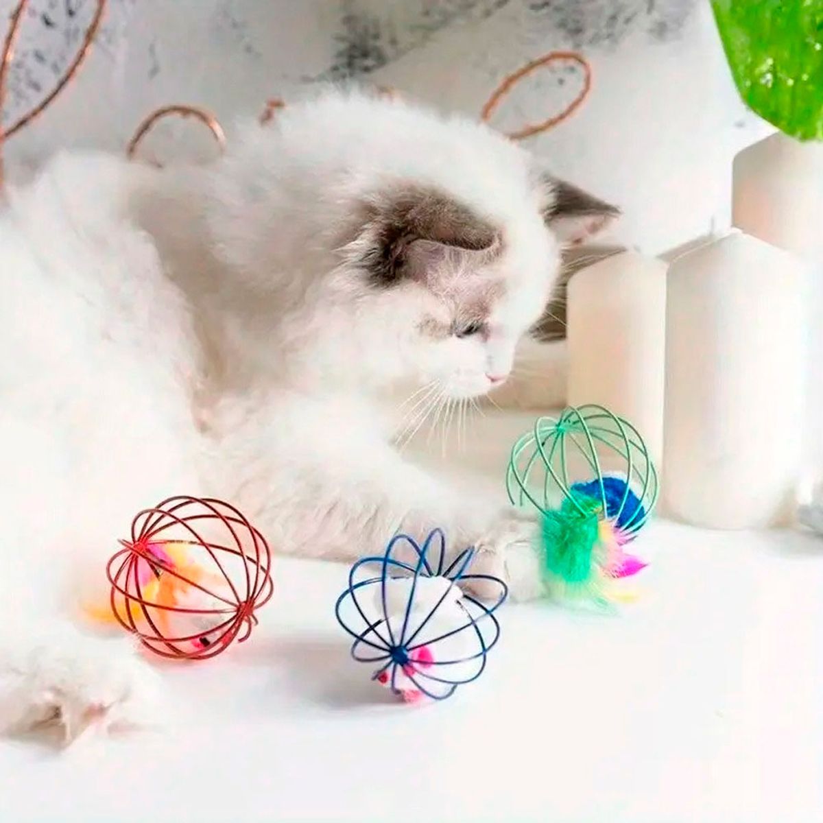 MARCA - Juguete de Pelota Ratón para Gato 1 Unidad 6cm