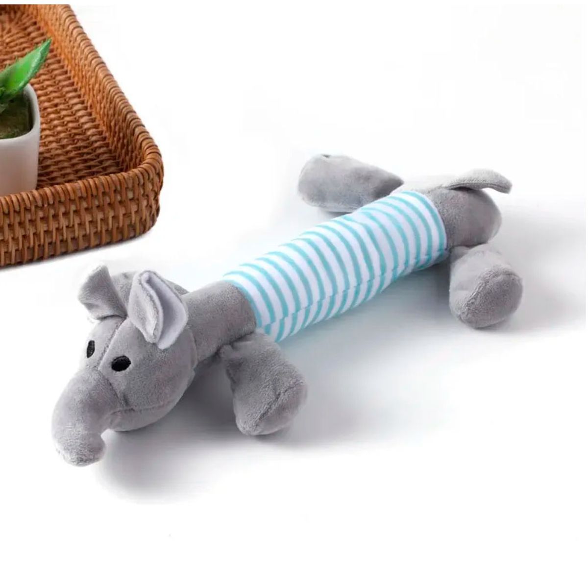 MARCA - Juguete Peluche Elefante con Sonido para Perro o Gato