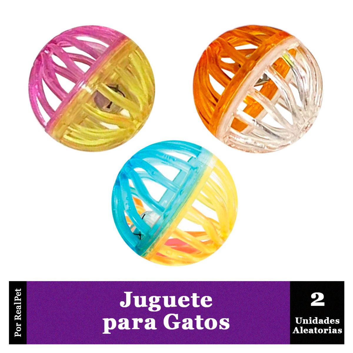 MARCA - Juguete de Pelota Transparente para Gato 2 Unidades  3.5cm