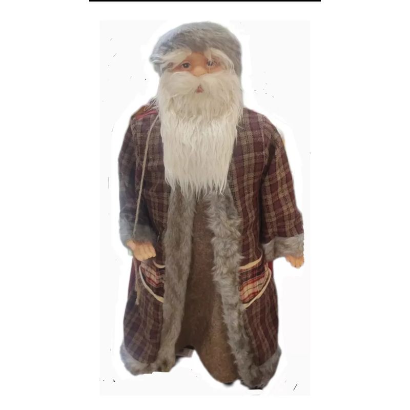 GENERICO - Muñeco Papa Noel 1 mtr traje largo, costal de regalos botón de melodía
