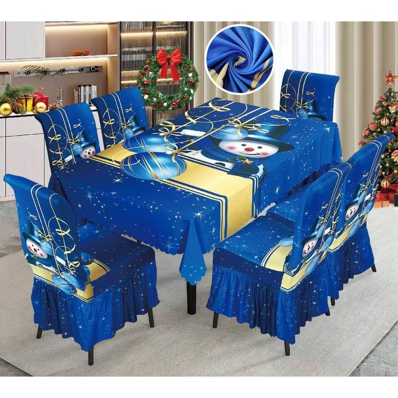 GENERICO - Mantel Navideño + 06 Forros Funda De Silla / NAVIDAD